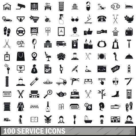 service icons set simple style  vector art  vecteezy