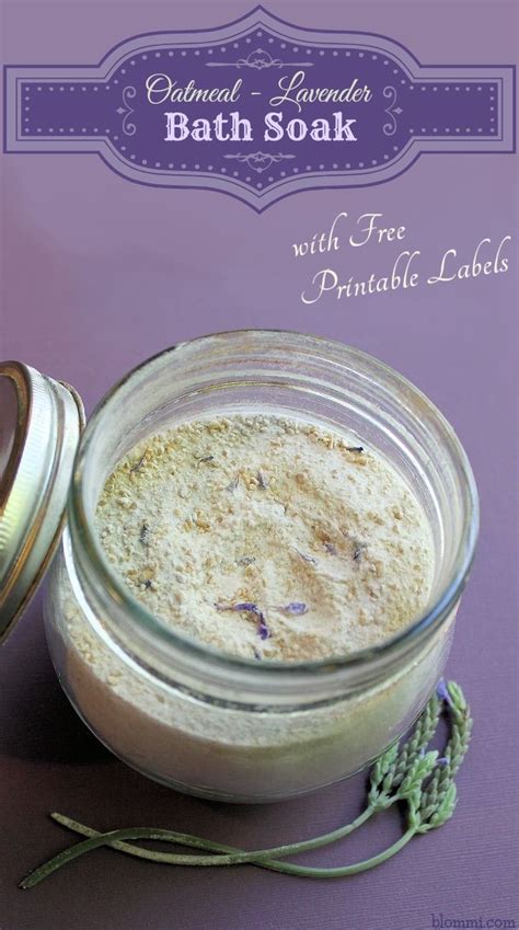 oatmeal lavender bath soak recipe with free printable