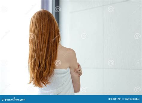 Redhead Woman In Towel Stock Image Image Of Body Bath 63051751