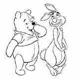 Pooh Winnie Rabbit Coloring sketch template