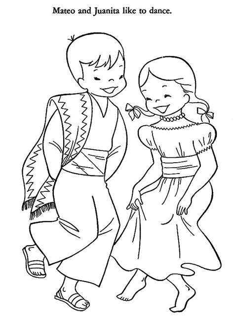 mexican dancers coloring page coloring coloring pages