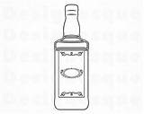 Whiskey Bottle Svg Outline Clipart Clip Alcohol Cricut Sold Etsy Silhouette sketch template