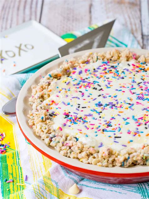 Sprinkle Ice Cream Pie Recipe With Rice Krispie Crust Rachel Cooks®