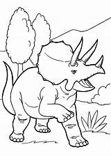 Dinosaur Coloring Pages Kids Printable Triceratops Dinosaurs Sheets Simple Print Angry Printables Animals Boys Adult Flower Comments 4kids sketch template