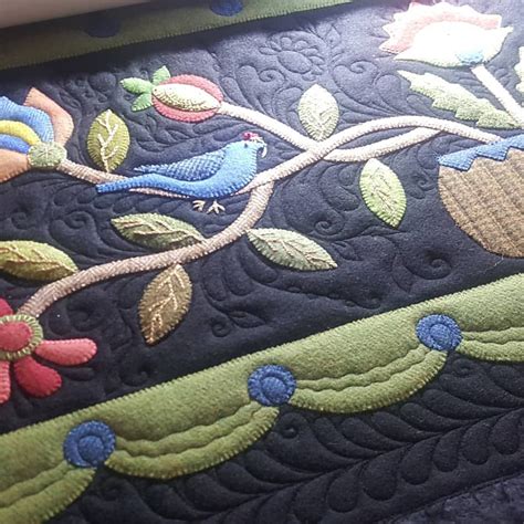 finished  beautiful wool applique quilt called