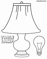 Light Coloring Pages Bulb Lightbulb Lamp Table Colorings sketch template