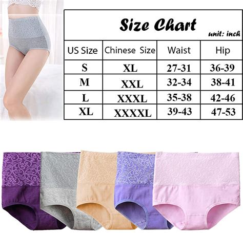 women s high waist panties tummy control briefs cotton 5 pack size x