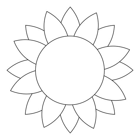 printable cut  sunflower template