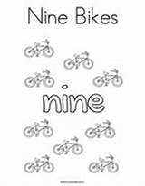 Coloring Number Nine Bikes 9th Birthday Pages Happy sketch template