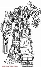 Transformers Devastator Transformer Coloriage Combiner Mewarnai sketch template