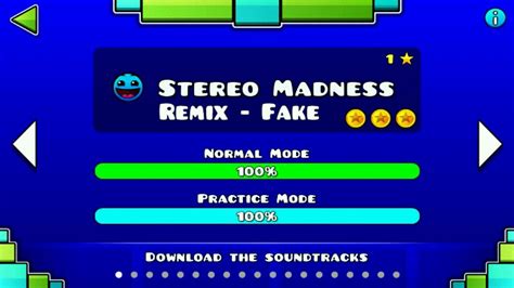 Geometry Dash Remix Stereo Madness Fake Youtube