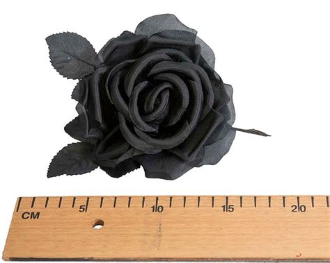 silk black rose flower  stem   australia trish millinery