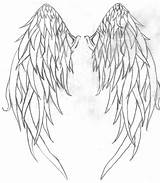 Wings Angel Wing Tattoo Drawing Tattoos Back Outline Designs Drawings Pencil Phoenix Dark Sketch Anime Tutorial Template Cross Getdrawings Deviantart sketch template