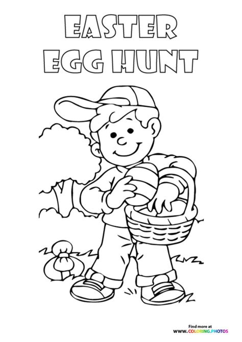 easter egg hunt coloring pages  kids   easy print