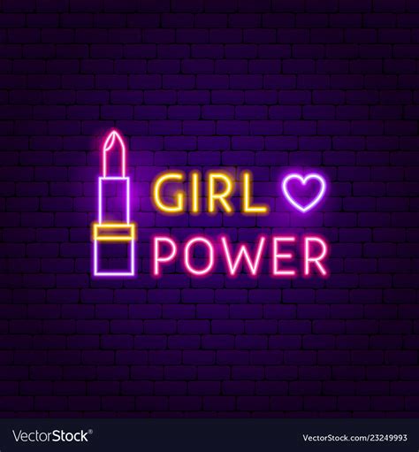 Girl Power Neon Sign Royalty Free Vector Image