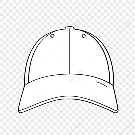 Baseball Cap Stick Figure Black And White Baseball Cap Line Png