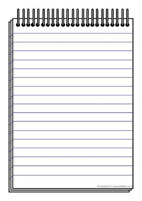 notepad writing template sb sparklebox writing paper template