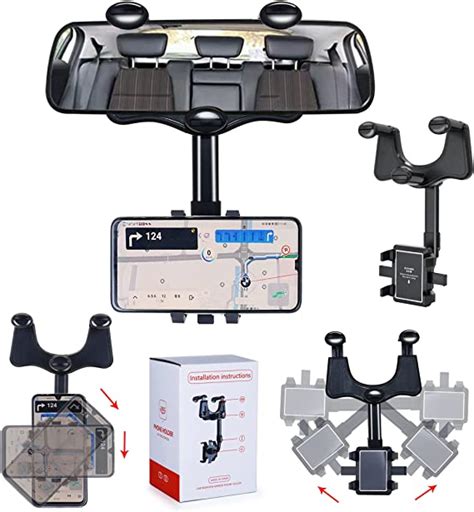 amazoncom rotatable  retractable car phone holder multifunctional adjustable mount