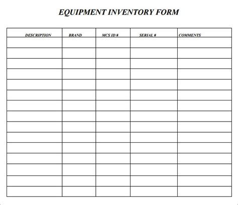 Sample Asset Inventory Template 9 Free Documents