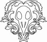 Skull Bird Damask Getdrawings Coloring Pages sketch template