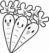 Carrot Coloring Drawing Pages Carrots Kids Draw Drawings Color Cute Print Fruits Paintingvalley Dragoart sketch template