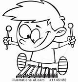 Xylophone Clipart Coloring Illustration Royalty Toonaday Clipartmag Rf sketch template