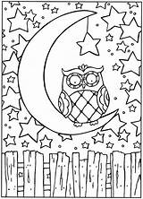 Coloring Pages Owl Printable Adults Adult Colouring Owls Doverpublications Para Colorir Color Book Volwassenen Kleuren Voor Dover Publications Moon Sheets sketch template
