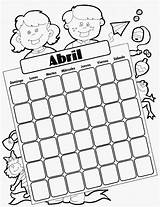 Calendario Abril Completar Pintar Pinto Blanco Colorea Fechas sketch template
