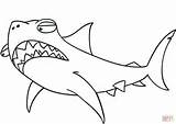 Coloring Shark Cartoon Pages Drawing sketch template