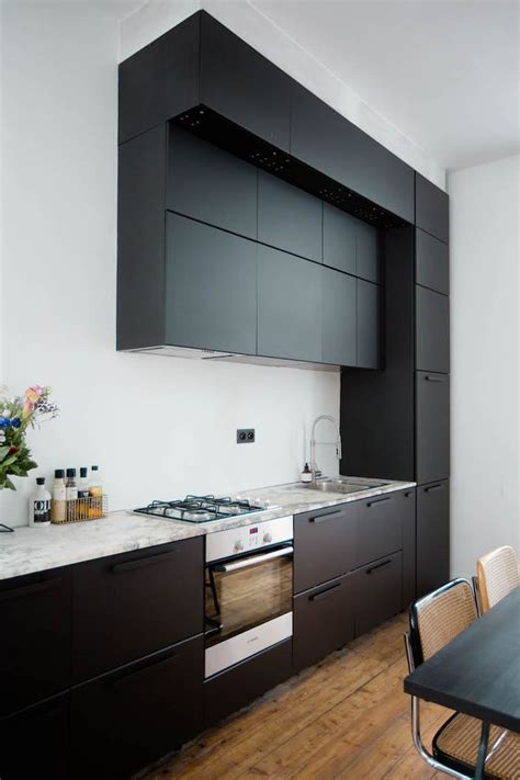 black ikea kungsbacka kitchen   white kitchen  high ceilings   home  paulien