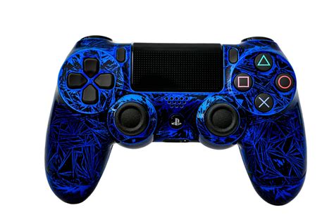 ps controller sony playstation dualshock   wireless custom blue black  ebay