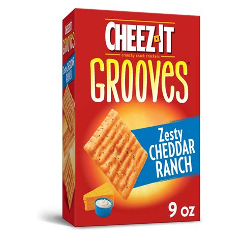 cheez  grooves zesty cheddar ranch baked snack cheese crackers  oz