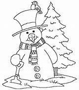 Coloring Snowman Winter Pages sketch template