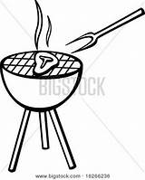 Barbecue Grill Pit sketch template