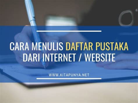 Cara Menulis Daftar Pustaka Dari Buku Jurnal Website