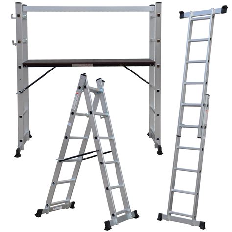 multi purpose diy step ladder aluminium   scaffold extension