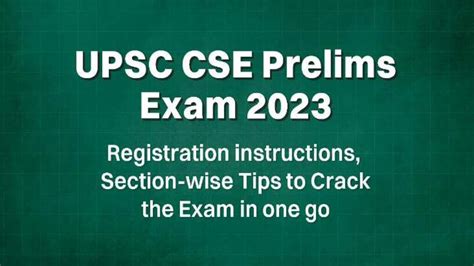 Upsc Cse Prelims Exam 2023 Registration Instructions Go To Resources