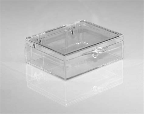 small plastic box  hinged lid