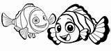 Coloring Clownfish Nemo Pages Finding Cartoon sketch template