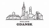 Gdansk Poland Cityscape sketch template