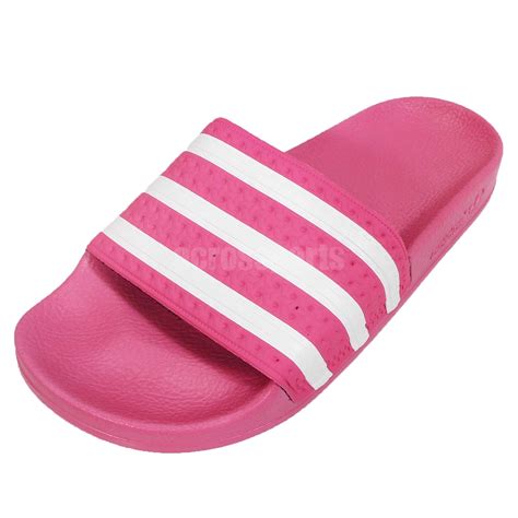 adidas adilette  pink white womens slippers  ebay