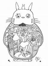 Ghibli Miyazaki Spirited Hayao Totoro Livejournal sketch template