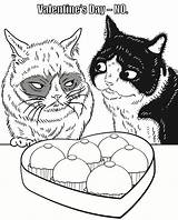 Grumpy Coloring Pages Getcolorings Cat sketch template