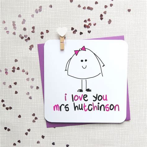 i love you mrs miss… personalised love card by parsy card co