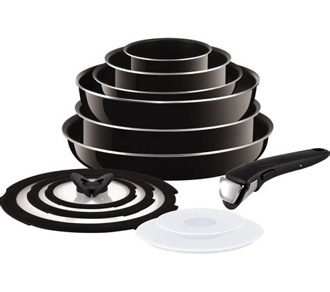 buy tefal ingenio   piece pan set black  delivery currys