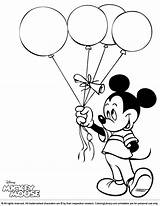 Mickey Mouse Coloring Pages Holding Balloons Coloringlibrary Book Kids Cartoon Disney Drawing Printable Baby Four Birthday Many Will sketch template