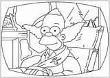 Coloring Simpsons Pages Krusty Family Cartoon sketch template
