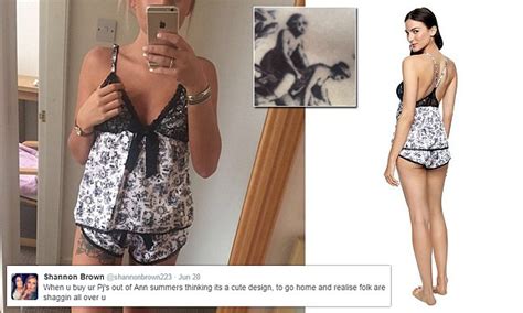 woman left blushing after ann summers pyjamas features people having sex daily mail online