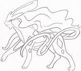Suicune Pokemon Drawing Legendary Coloring Pages sketch template