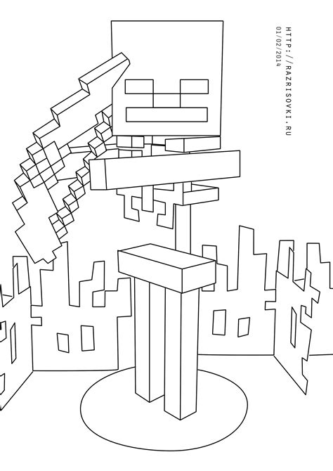 minecraft skeleton coloring page
